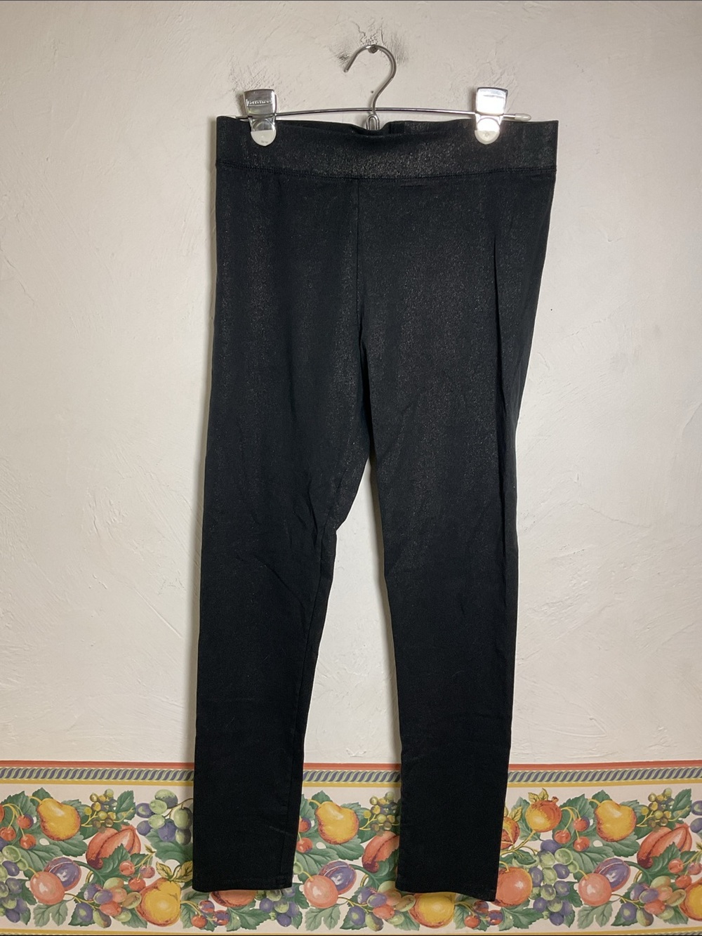aerie Chill Shimmer Metallic High Waisted Black Leggings Size M